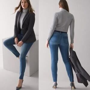 White House Black Market High Rise Skinny Jeans Cashmere Denim Stretch Size 4S